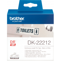 Brother DK-22212 - White Film Self-Adhesive Continuous Original Tape - 62 mm X 15.24 Meters Roll